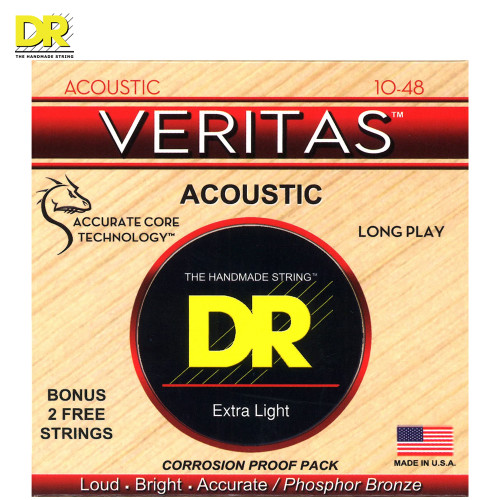 DR VTA-10 Veritas Phosphor Bronze Coated Acoustic Guitar Strings 10-48