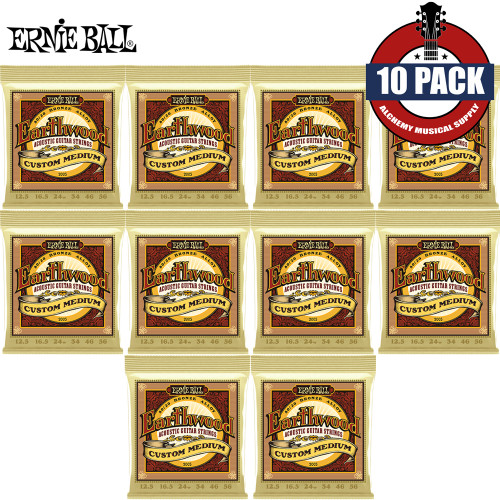 10-PACK Ernie Ball 2005 Earthwood 80/20 Bronze Custom Medium Acoustic Guitar Strings