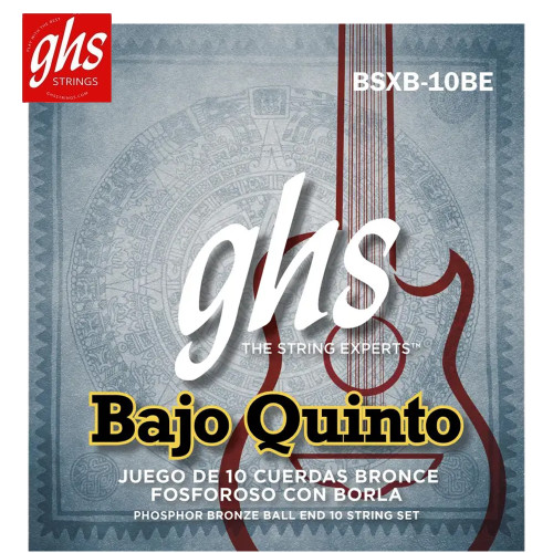 GHS BSXB-10BE Juego De 10 Cuerdas Bronce Fosforoso Por Bajo Quinto Ball End