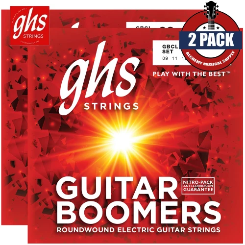 2-PACK GHS GBCL Guitar Boomers Custom Light Electric Guitar Strings 9-46