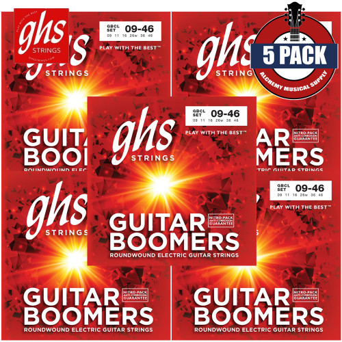 5-PACK GHS GBCL Guitar Boomers Custom Light Electric Guitar Strings 9-46