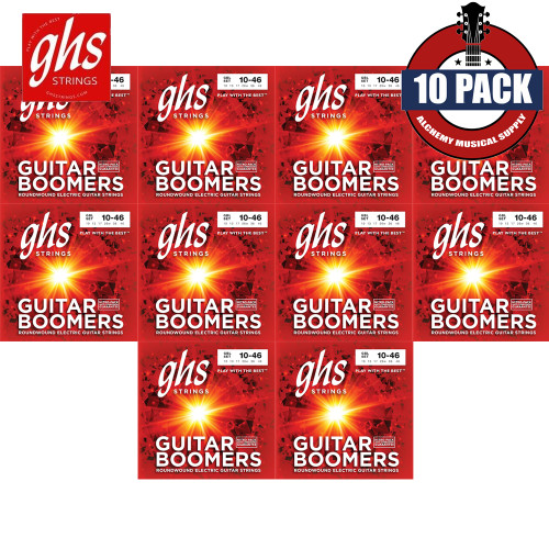 10-PACK GHS GBL Boomers Nickel-Plated Steel Light Electric Guitar Strings 10-46