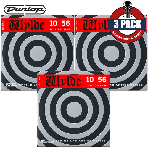 3-PACK Dunlop ZWEN1056 Artist Series Zakk Wylde Nickel Electric Guitar Strings 10-56