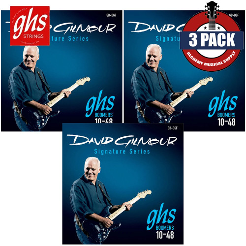 3-PACK GHS GB-DGF David Gilmour Signature Series Boomers Electric Guitar Strings 10-48