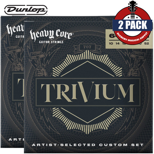 2-PACK Dunlop TVMN1052 Heavy Core Trivium Signature Electric Guitar Strings 10-52