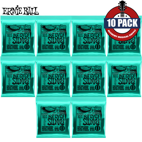 10-PACK Ernie Ball 2626 Not Even Slinky Nickel Electric Guitar Strings 12-56