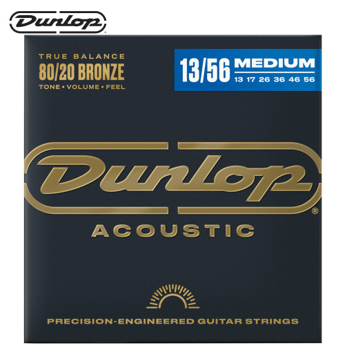 Dunlop DAB1356 80/20 Bronze Acoustic Guitar Strings 13-56 Medium