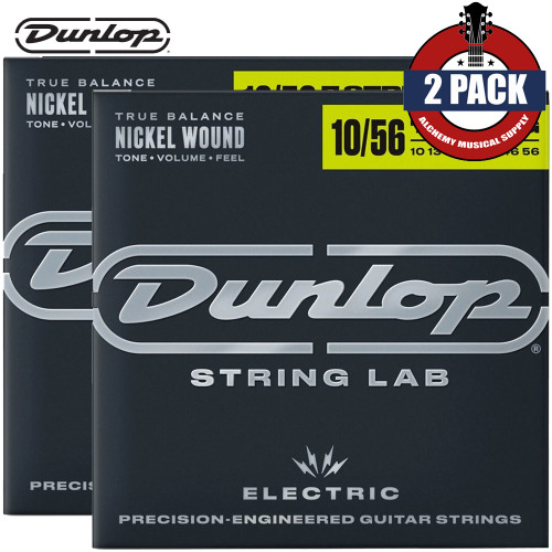 2-PACK Dunlop DEN1056-7 Nickel Wound 7-String Electric Guitar Strings 10-56