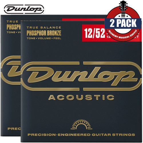 2-PACK Dunlop DAP1252J Phosphor Bronze 12-String Acoustic Guitar Strings 12-52