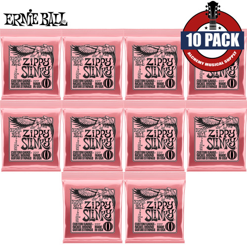 10-PACK Ernie Ball 2217 Zippy Slinky Nickel Wound Electric Guitar Strings 7-36