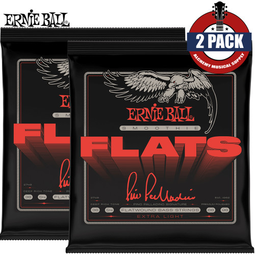 2-PACK Ernie Ball 2748 Pino Palladino Signature Smoothie Flats Bass Guitar Strings