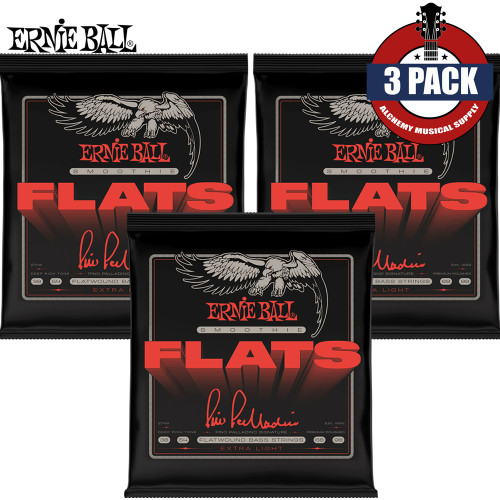 3-PACK Ernie Ball 2748 Pino Palladino Signature Smoothie Flats Bass Guitar Strings