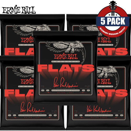 5-PACK Ernie Ball 2748 Pino Palladino Signature Smoothie Flats Bass Guitar Strings