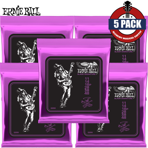 5-PACK Ernie Ball 2200 Slash Signature Power Slinky Electric Guitar Strings 11-48