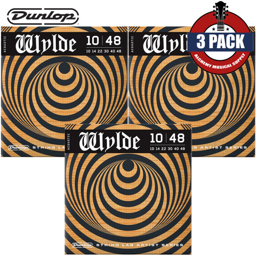 3-PACK Dunlop ZWAP1048 Zakk Wylde Phosphor Bronze Acoustic Guitar Strings 10-48