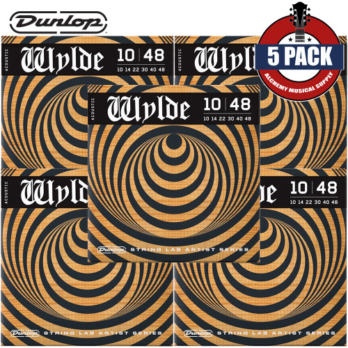 5-PACK Dunlop ZWAP1048 Zakk Wylde Phosphor Bronze Acoustic Guitar Strings 10-48