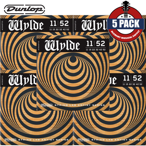 5-PACK Dunlop ZWAP1152 Zakk Wylde Phosphor Bronze Acoustic Guitar Strings 11-52
