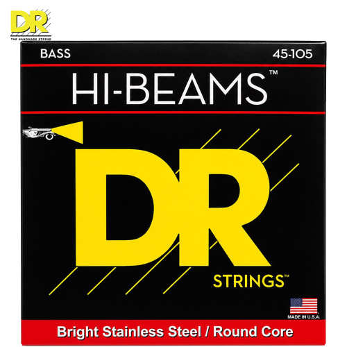 DR MR-45 Hi-Beam Stainless Steel Electric Bass Guitar Strings 45-105