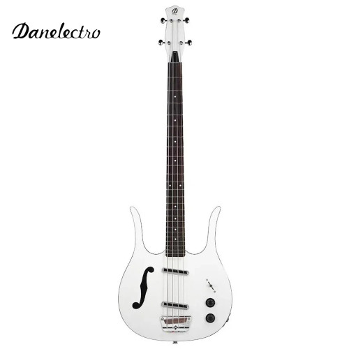 Danelectro '58 Longhorn 4-String Electric Bass Guitar - Red Hot White D58LHB-WHT
