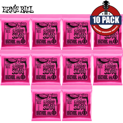 10-PACK Ernie Ball 2623 Super Slinky 7-String Electric Guitar Strings 9-52
