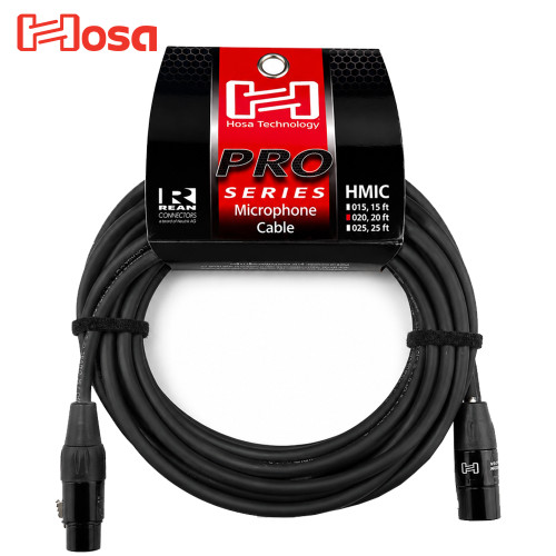 Hosa HMIC-020 Pro Series 20FT REAN 3-Pin XLR Female to XLR Male Microphone Cable