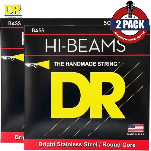 2-PACK DR ER-50 HI-BEAMS Stainless Steel Heavy Electric Bass Strings 50-110