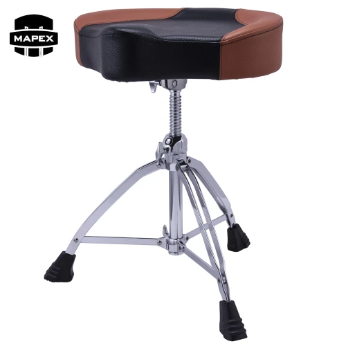 Mapex T855BR Double Braced Brown Faux Leather Breathable Saddle Drum Throne