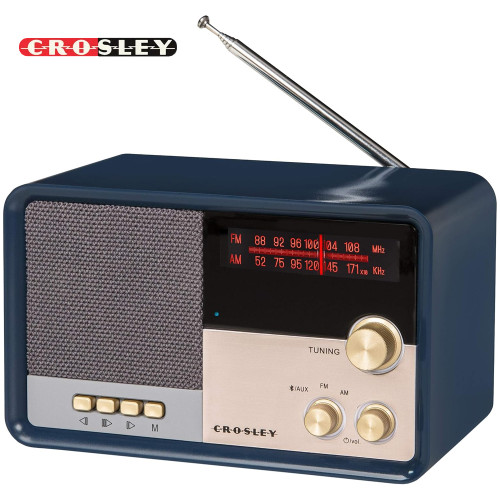 Crosley CR3036D-NV Tribute Vintage Style AM/FM Bluetooth Radio - Navy