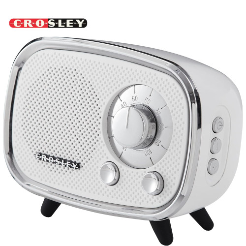 Crosley CR3039A-WH Rondo Retro Style Bluetooth Speaker - White Sand