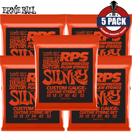 5-PACK Ernie Ball 2237 RPS Skinny Top/Heavy Bottom Electric Guitar Strings 10-52