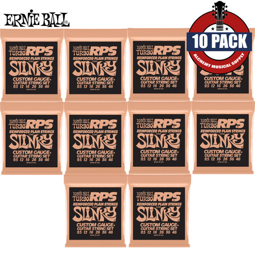 10-PACK Ernie Ball 2243 RPS Turbo Slinky Nickel Plated Electric Guitar Strings 9.5-46