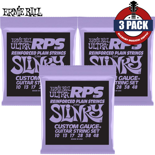 3-PACK Ernie Ball 2244 RPS Ultra Slinky Nickel Plated Electric Guitar Strings 10-48