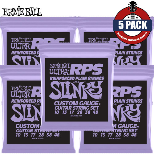 5-PACK Ernie Ball 2244 RPS Ultra Slinky Nickel Plated Electric Guitar Strings 10-48
