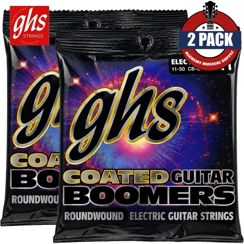 2-PACK GHS CB-GBM Coated Boomers Medium Electric Guitar Strings 11-50