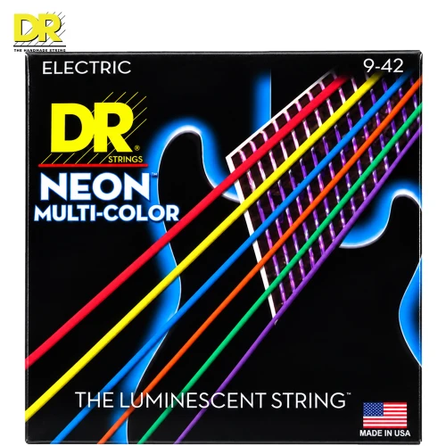DR NMCE-9 Def Neon Multi-Color K3 Coated Electric Guitar Strings 9-42