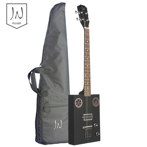 J.N Guitars CASK-HOGSCOAL 4-String Acoustic Electric Cigar Box Guitar Black + Bag J.N Guitars CASK-HOGSCOAL 4-String Acoustic Electric Cigar Box Guitar Black + Bag