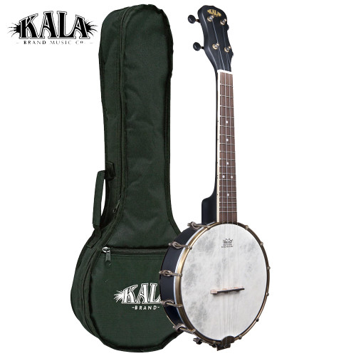 Kala KA-BNJ-C Concert Size Banjo Black Satin Ukulele with Deluxe Gig Bag Kala KA-BNJ-C Concert Size Banjo Black Satin Ukulele with Deluxe Gig Bag