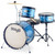 Stagg 16" 3 Piece Retro Style Kids Drum Set - Blue Stagg 16" 3 Piece Retro Style Kids Drum Set - Blue