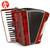 Hohner 1305 72 Bass 5 Switch Beginner Piano Accordion - Red with Gig Bag and Straps