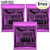 3-PACK Ernie Ball 2821 Power Slinky Nickel 5-String Electric Bass Strings 50-135