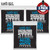 3-PACK Ernie Ball 2249 Extra Slinky Stainless Steel Electric Guitar Strings 8-38