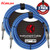 2-PACK Kirlin 20FT 1/4" Straight to Same 20AWG Woven Blue Instrument Cable