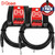 2-PACK Hosa Pro Series 10FT REAN 1/4" Straight 20AWG Instrument Cable HGTR-010