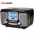 Crosley CR612B-BK Black Corsair Retro AM/FM Radio Dual Alarm Clock CD Player