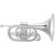 Jupiter JMP1000MS Key of F Silver Plated Marching Mellophone with Hard Case Jupiter JMP1000MS Key of F Silver Plated Marching Mellophone with Hard Case