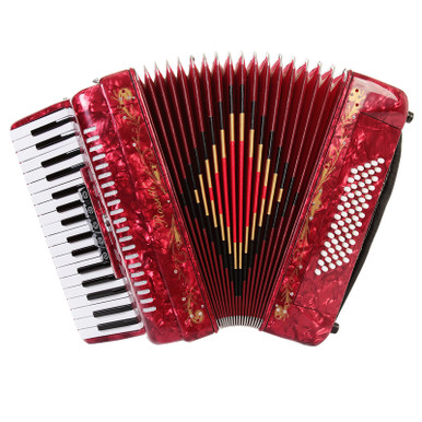 Rossetti 3460 34 Keys 5 Switch 60 Bass Button Accordion - Red