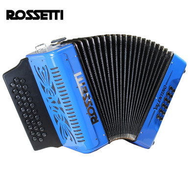 Rossetti Pro Series VALENTINO FBE Sol 31 Button Diatonic Accordion Blue +  Case