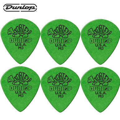 6-PACK Dunlop 472PM3 0.88mm Tortex Jazz III M3 Green Guitar Picks