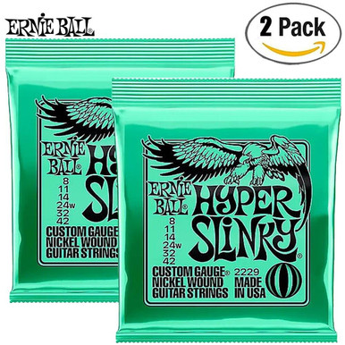2-PACK Ernie Ball 2229 Hyper Slinky Nickel Wound Electric