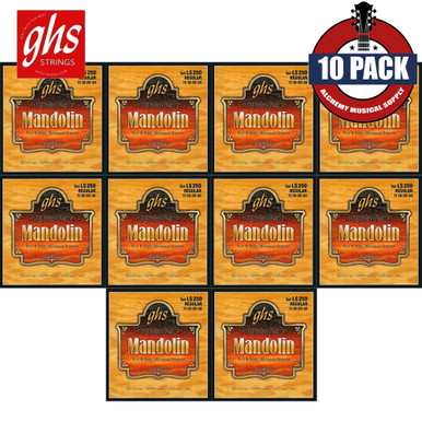 10-PACK GHS LS250 Silk & Steel Mandolin Strings Regular 11-40 Loop End ...